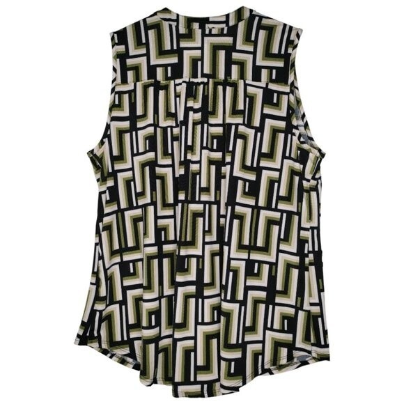 NWT Cocomo Plus Size 3X Black Multi Color Studded Pintuck Sleeveless Top - Picture 2 of 6